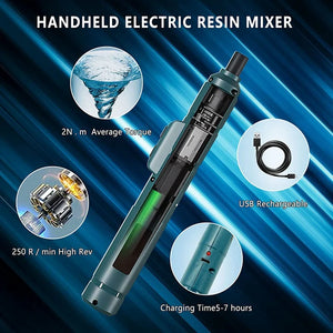 Rechargeable Epoxy Mixer Handheld Resin Stirrer With 4 Paddles