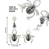 Halloween Spider Pendant Earrings Woman Silver Ear Studs Jewelry Gift