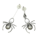 Halloween Spider Pendant Earrings Woman Silver Ear Studs Jewelry Gift