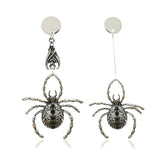 Halloween Spider Pendant Earrings Woman Silver Ear Studs Jewelry Gift