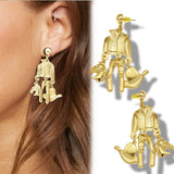 Funny Retro Punk Halloween Horse Head Earrings