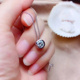 Classic Moissanite Pendant 1ct S925 Rose Gold Necklace Gift
