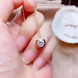 Classic Moissanite Pendant 1ct S925 Rose Gold Necklace Gift