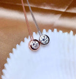 Classic Moissanite Pendant 1ct S925 Rose Gold Necklace Gift