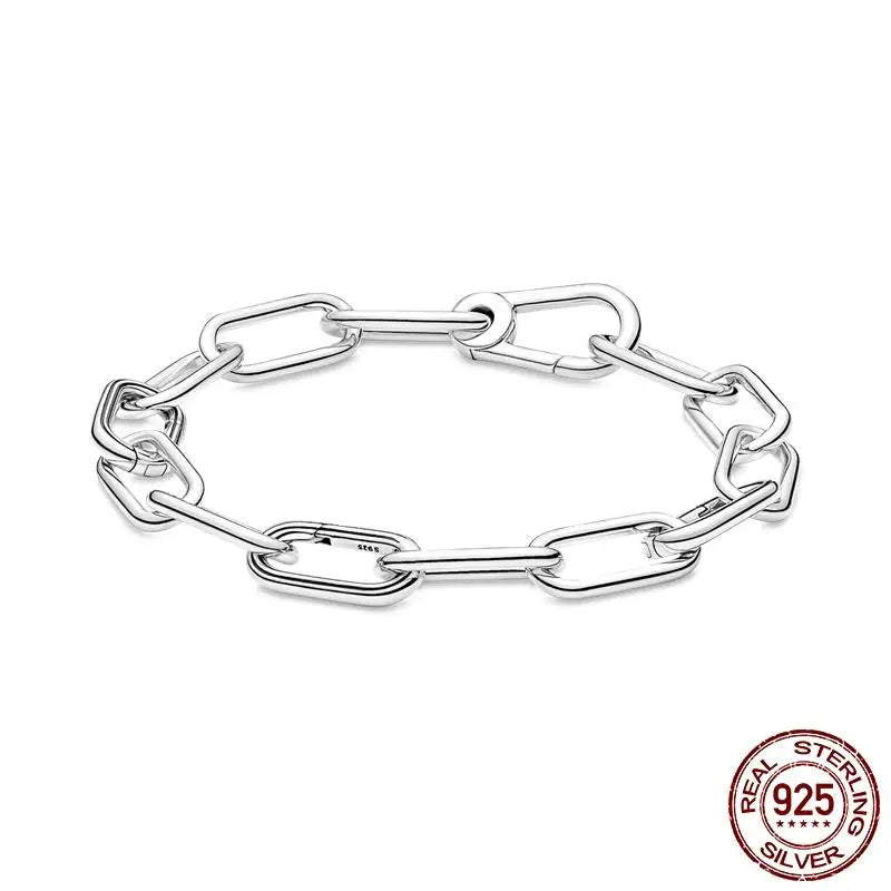 High 925 Silver Linked Bracelet for Charms Beads Jewelry Making