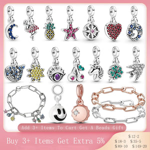 High 925 Silver Linked Bracelet for Charms Beads Jewelry Making