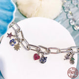 High 925 Silver Linked Bracelet for Charms Beads Jewelry Making
