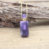 Amethyst Essential Oil Pendant Necklace Natural Gem