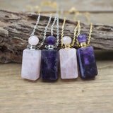 Amethyst Essential Oil Pendant Necklace Natural Gem