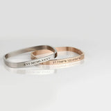 Rectangle Bangle Bracelet Personalized Cuff Gift for Mom Birthday