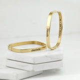 Rectangle Bangle Bracelet Personalized Cuff Gift for Mom Birthday