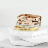 Rectangle Bangle Bracelet Personalized Cuff Gift for Mom Birthday