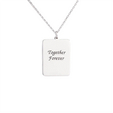 Personalized Bar Pendant Necklace, Swivel Photo Necklace, Engraved Name Pendant