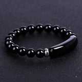 Stone Bar Bracelet Valentines Gift Wide Charm Bead Elastic Strand