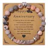 Turquois Rectangle Bar Bracelet with Love Heart Charm - Anniversary Gift
