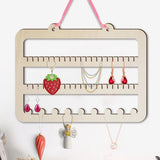 Rectangle Earring Wall Hanging Holder Wood, Home Decor Durable