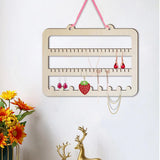 Rectangle Earring Wall Hanging Holder Wood, Home Decor Durable