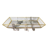 Rectangle Mirror Organizer Jewelry Tray Glass Metal Makeup Tray for Bathroom
