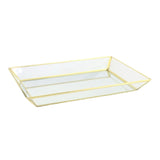 Rectangle Mirror Organizer Jewelry Tray Glass Metal Makeup Tray for Bathroom