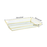 Rectangle Mirror Organizer Jewelry Tray Glass Metal Makeup Tray for Bathroom