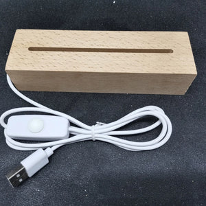 Rectangle LED Lights Display Base Wooden Lighted Base Light Lamp Stand