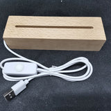Rectangle LED Lights Display Base Wooden Lighted Base Light Lamp Stand
