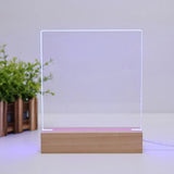 Rectangle LED Lights Display Base Wooden Lighted Base Light Lamp Stand