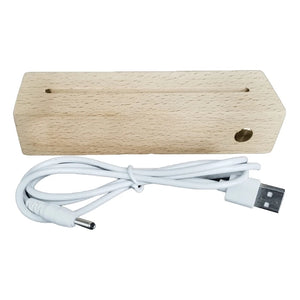 Rectangle LED Lights Display Base Wooden Lighted Base Light Lamp Stand