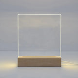 Rectangle LED Lights Display Base Wooden Lighted Base Light Lamp Stand