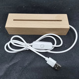 Rectangle LED Lights Display Base Wooden Lighted Base Light Lamp Stand