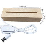 Rectangle LED Lights Display Base Wooden Lighted Base Light Lamp Stand