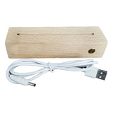 Rectangle LED Lights Display Base Wooden Lighted Base Light Lamp Stand