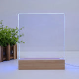 Rectangle LED Lights Display Base Wooden Lighted Base Light Lamp Stand