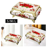 Rectangle Rose Engraved Trinket Box Jewelry Box Anniversaries Gift