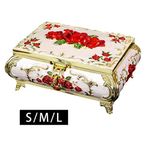Rectangle Rose Engraved Trinket Box Jewelry Box Anniversaries Gift
