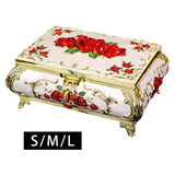 Rectangle Rose Engraved Trinket Box Jewelry Box Anniversaries Gift