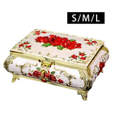 Rectangle Rose Engraved Trinket Box Jewelry Box Anniversaries Gift