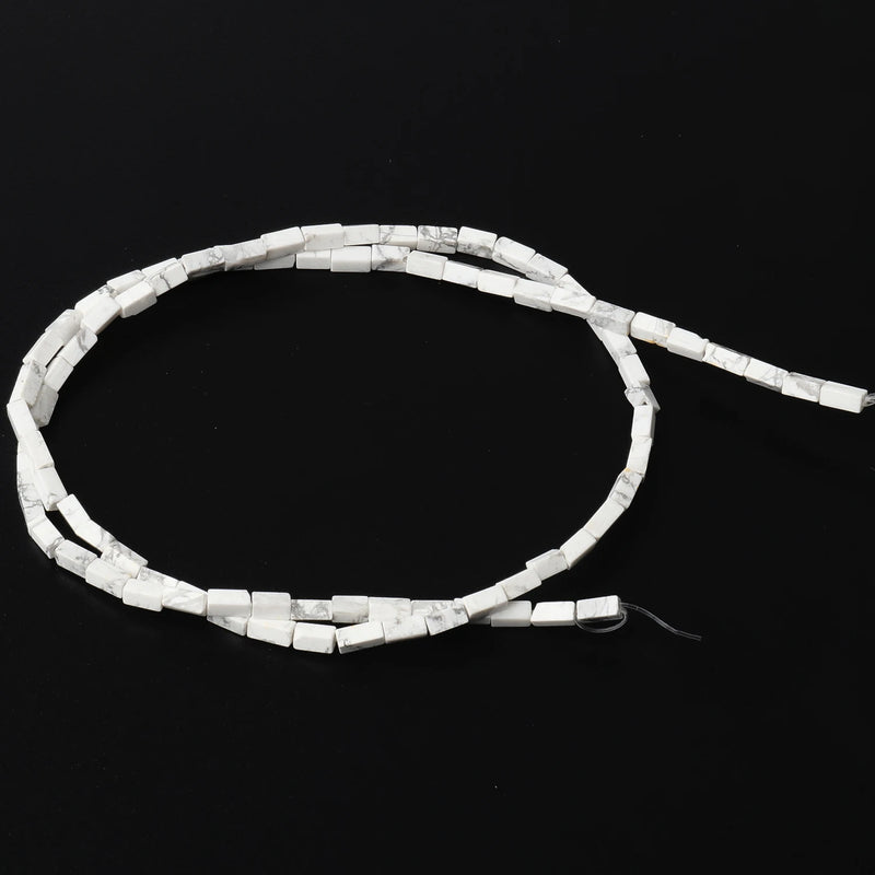 Rectangle Sea Sediment Howlite Labradorite Stone Beads 2x5mm