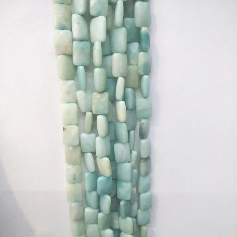 Faceted Amazonite Stone Beads 14x10x5mm Loose Bead