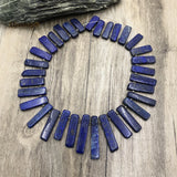 Lapis Lazuli Slice Spike Stone Beads For Jewelry Making
