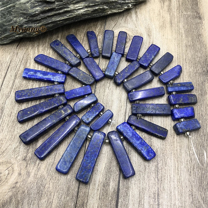 Lapis Lazuli Slice Spike Stone Beads For Jewelry Making