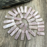Rose Quartz Crystal Slice Pendant Beads for Jewelry Making