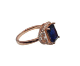 Emerald Tourmaline Rhinestone Rose Ring