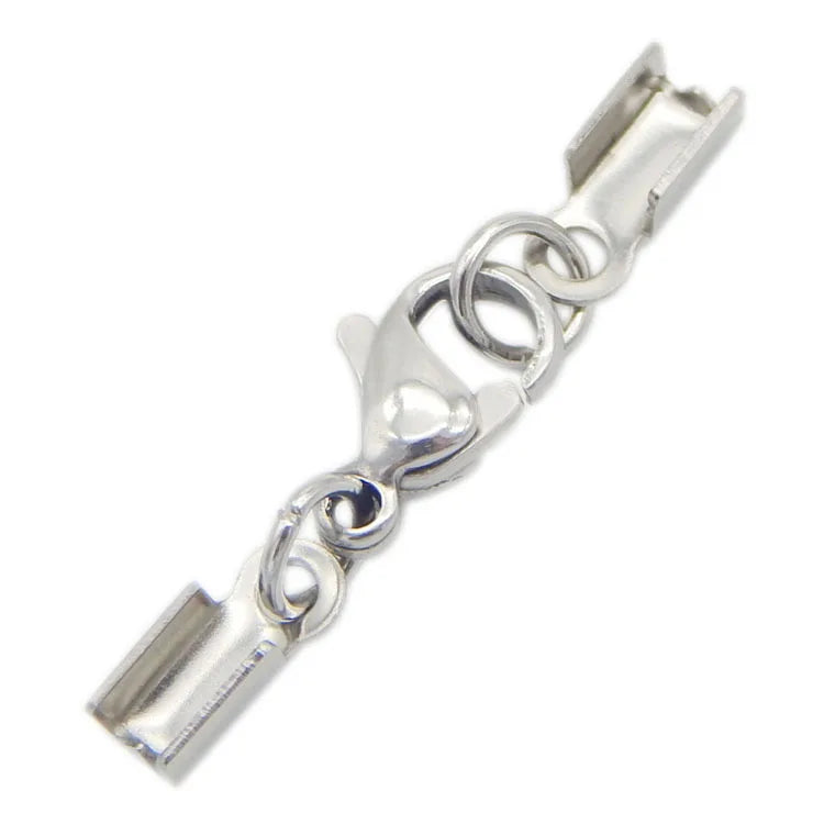 Stainless Steel Lobster Claw Clasp Cord End Cap for Jewelry Making