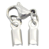 Stainless Steel Lobster Claw Clasp Cord End Cap for Jewelry Making