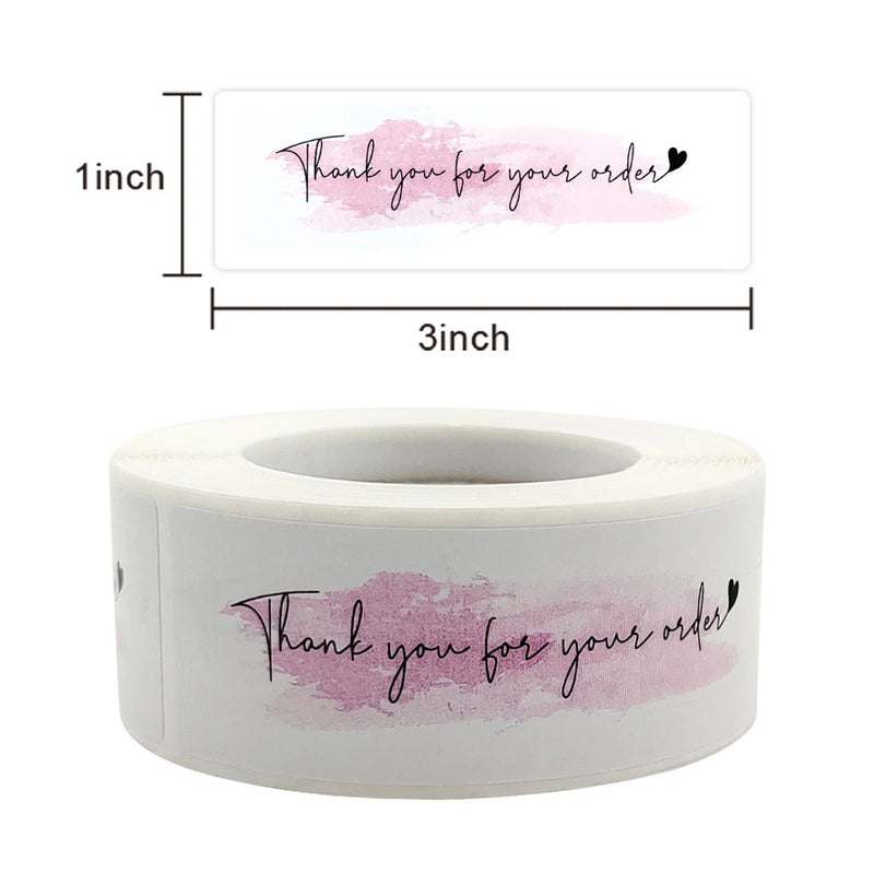 Rectangle Thank You Order Stickers Sealing Label Decoration
