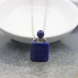 Rectangle Tiger Eye/Lazuli/Amethysts Perfume Bottle Pendant Necklace