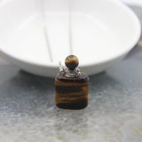 Rectangle Tiger Eye/Lazuli/Amethysts Perfume Bottle Pendant Necklace