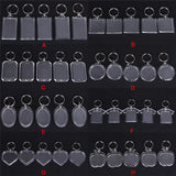 Acrylic Insert Photo Frame Keychain DIY Split Ring Key Chain