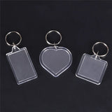 Acrylic Insert Photo Frame Keychain DIY Split Ring Key Chain